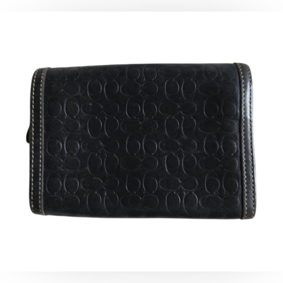Coach Black Embossed Leather Wallet - Picture 2 of 11